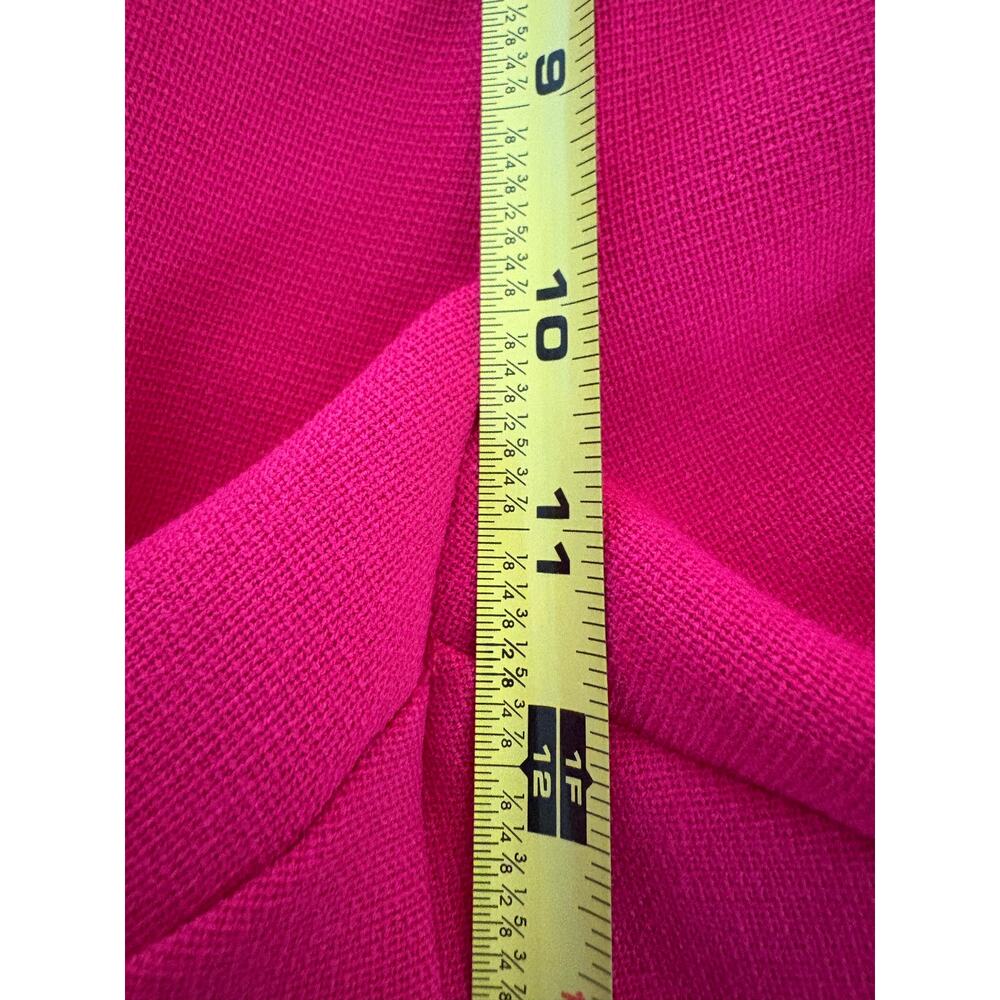 Trina Turk Pink Power Suit Blazer Wide Leg Flare Pant Set Gold Button Retro Mod - Picture 10 of 15
